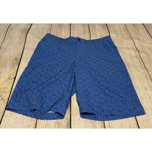 Mens Adidas Long Golf Shorts All Over Floral Print Blue 9" Inseam Sz 30 TubT